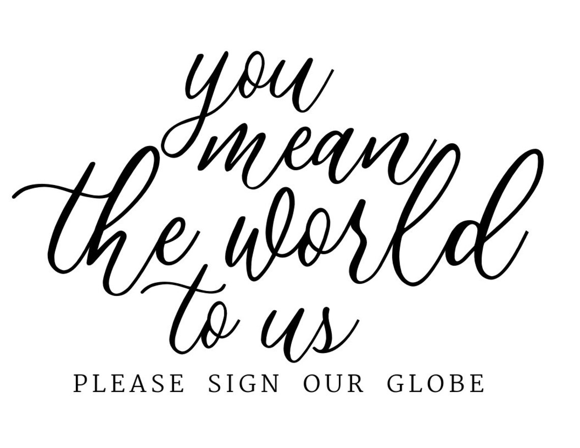 Guest Book Sign Please Sign Our Globe Sign Guestbook Sign Etsy