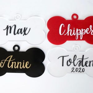 Dog Bone Ornament, Custom Pet Ornament, Dogs Christmas Decor, Holiday Gift for Dog Lovers, Personalized Acrylic Pet Memorial, Dog Birthday