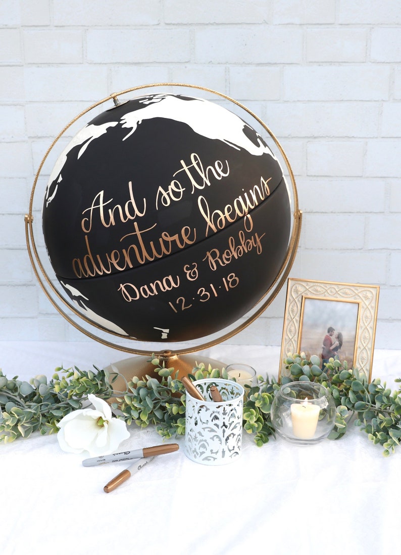 Wedding Guest Globe Custom XL 16 Wedding Globe Limited Availability Great for Large Weddings Guestbook Globe Travel, Adventure image 3