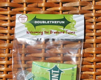Personalized Twins Baby Shower Treat Bags: Double the Fun Party Favors (Set of 12)