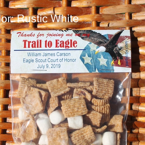 Trail to Eagle Scout Treat Bags | Eagle Court of Honor | Personalized Eagle Ceremony Favors | Eagle Thank You - Sold in sets of 1 dozen