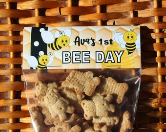 Bumble Bee 1st Birthday Treat Bags: Personalized Party Favors (Set of 1 Dozen)