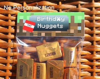 Bolsas de regalo para fiestas temáticas de Pixel Mining Birthday Mine Game, inspiradas en Pixel Minecraft. Se venden en juegos de 1 docena.