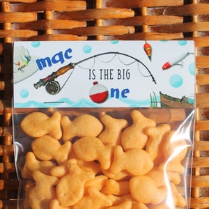 Sacs à friandises d'anniversaire de pêche : les grands cadeaux, décorations personnalisées (Ensemble de 12)