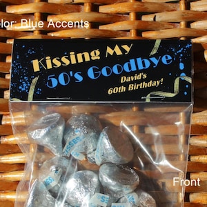 60th Birthday Party Favor Bags: 1966 Trivia, Personalized, Kissing 50's Goodbye - Set of 12 Bild 7