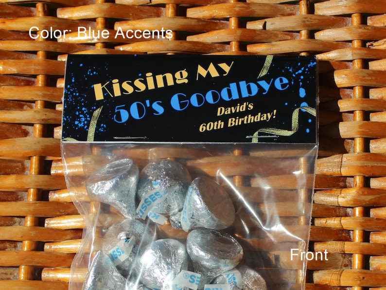 60th Birthday Party Favor Bags: 1966 Trivia, Personalized, Kissing 50's Goodbye - Set of 12 Bild 7