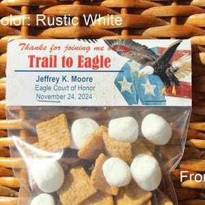 Trail to Eagle Treat Bags | Eagle Court of Honor | Personalized Eagle Ceremony Favors | Eagle Thank You - Sold in sets of 1 dozen
