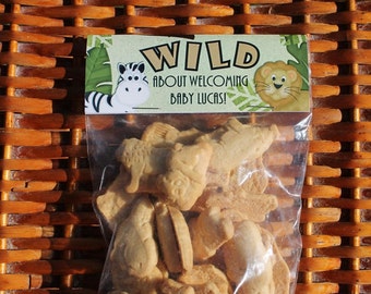 Jungle Baby Shower Treat Bags: Personalized Safari Favor (Set of 12)