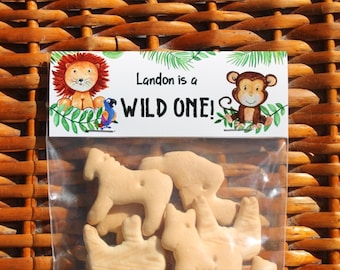 Whimsical Birthday Safari Snacks Treat Bags | Zoo Jungle Animal Party | Wild One Party Favors | Safari Party Bags - Sold in sets of 1 dozen