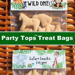 Whimsical Birthday Safari Snacks Treat Bags Zoo Jungle Animal Party Wild One Party Favors Safari Party Bags Sold in sets of 1 dozen image 3