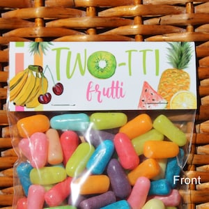 Two-tti Frutti Treat Bags: Summer Birthday Party Favors (Set of 12)