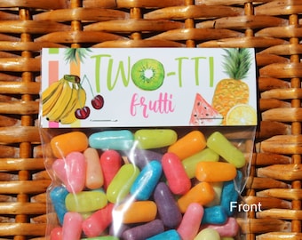 Two-tti Frutti Treat Bags: Summer Birthday Party Favors (Set of 12)