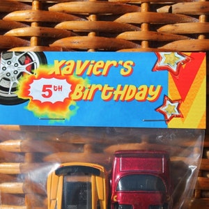 Race Car Birthday Party Favors Hot Wheels Birthday Cars Personalized Treat Bags - Sold in sets of 12
