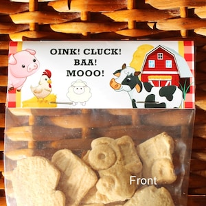 Farm Animal Birthday Treat Bags: Personalized Barnyard Party Favors (Set of 12)