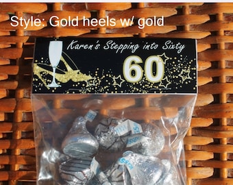 Bolsas de regalo para el 60 cumpleaños: Recuerdos personalizados para fiestas de cumpleaños importantes (Paquete de 12)