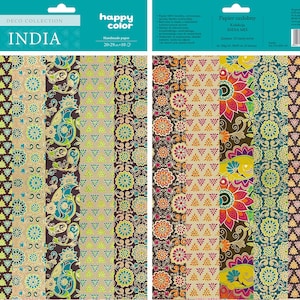 Carta decorativa fatta a mano, mix di dieci disegni indiani, bella carta decorativa per scrapbooking