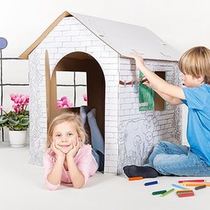Fazenda pitoresca de papelão, brinquedo de papel, brinquedo ecológico, brinquedo criativo;
