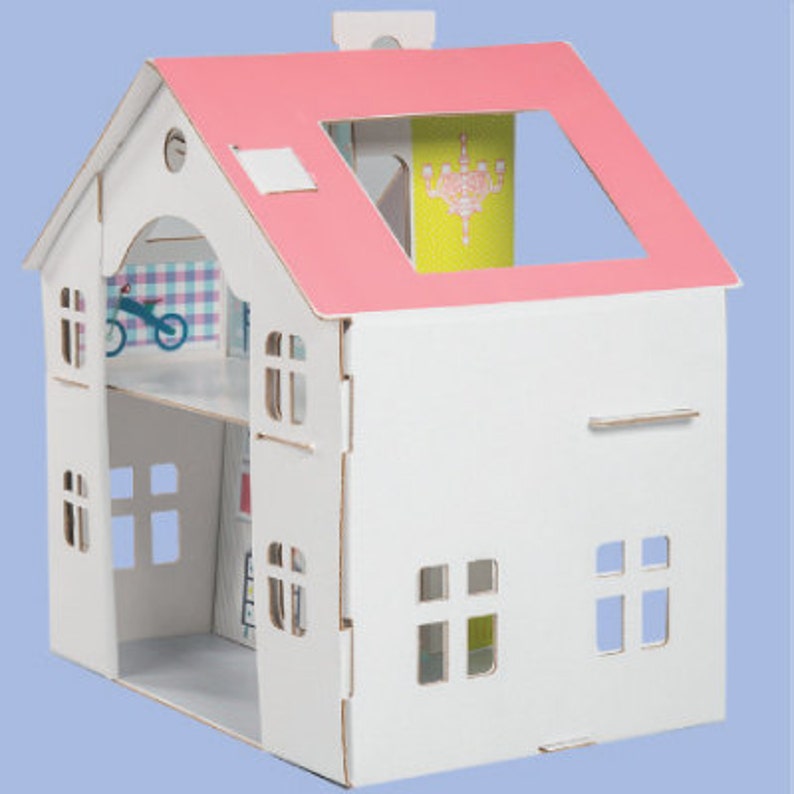 Dream house out of cardboard, dollhouse, paper toy, eco toy, creative toy image 4