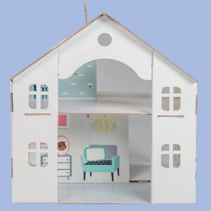 Dream house out of cardboard, dollhouse, paper toy, eco toy, creative toy image 2