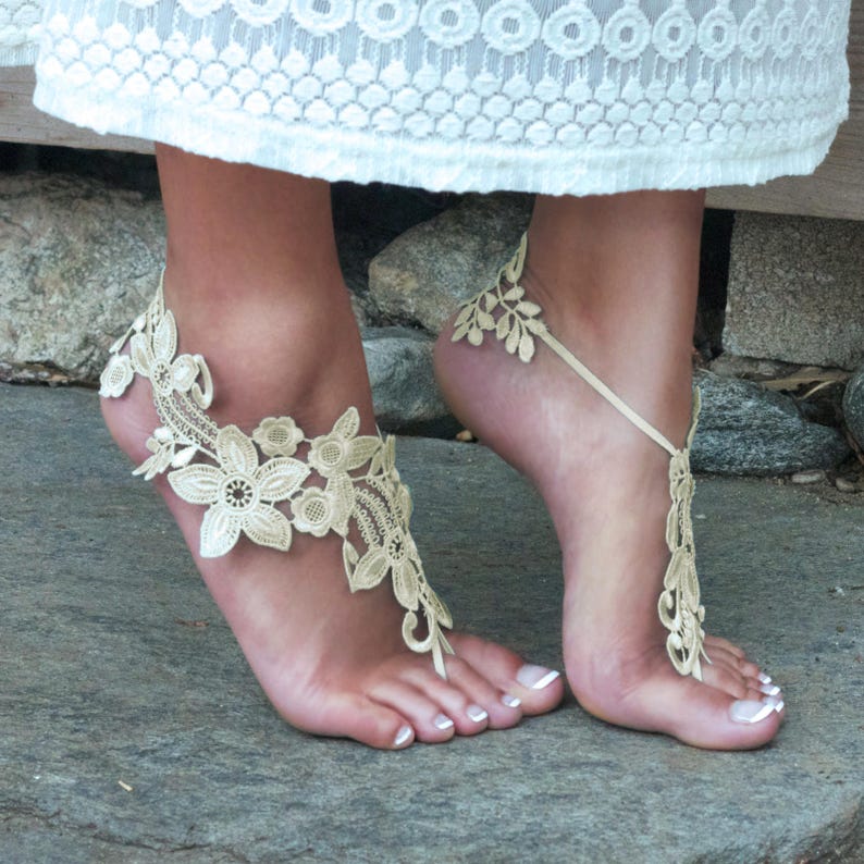 BRIGHT RED Wedding Shoe TIFFANY Barefoot Sandal Beach Forest - Etsy