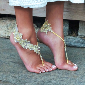 HOT CORAL Barefoot Lace Sandals, LAUREN, Tropical Wedding Shoes, Cute Bridal Party Gift, Maid of Honor Present, Boho Chic Photoshoot, Pink image 6