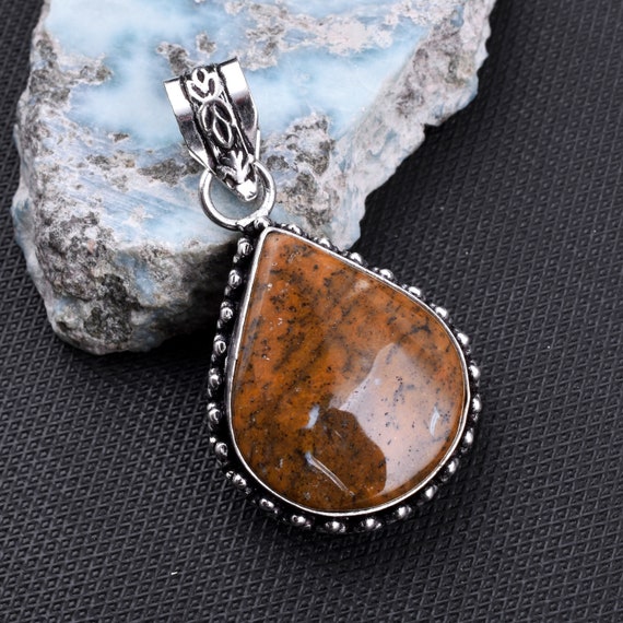 Genuine Jasper Gemstone Pendant,Jasper Silver Overlay Pendant For Women/'s Jewelry,Jasper Oval Shape Gemstone Pendant Jewelry,Jasper #SDSP54