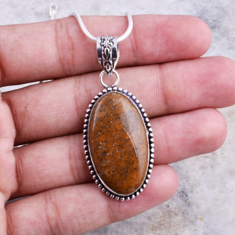 Genuine Jasper Gemstone Pendant,Jasper Silver Overlay Pendant For Women/'s Jewelry,Jasper Oval Shape Gemstone Pendant Jewelry,Jasper #SDSP54