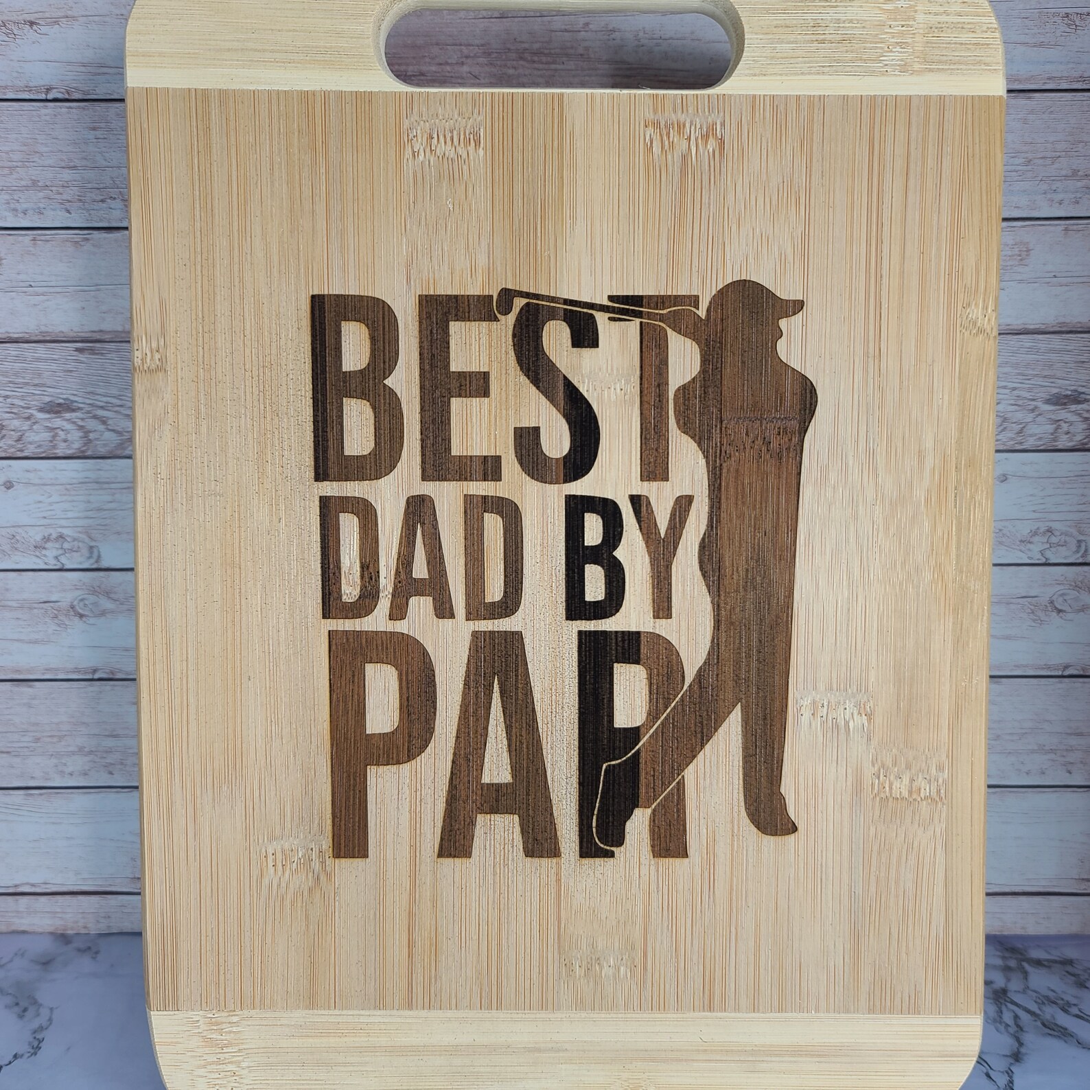 Best Dad By Par Cutting Board Chopping Board Best Cutting Etsy