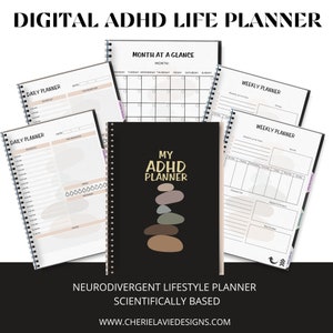 Adhd Digital Planner Adults | Adhd Life Planner | Printable Adhd Productivity Journal | Adhd Planner  | Neurodivergent Planner