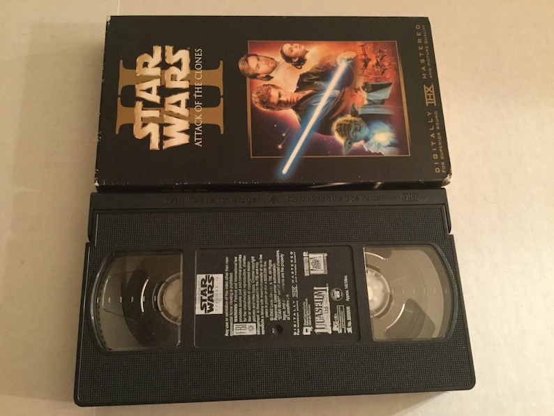 Vintage Star Wars VHS VCR Tape Attack of the Clones Etsy