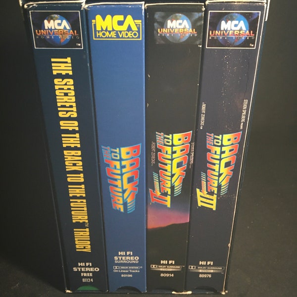 Back to the Future VHS Trilogy Tapes Box Set Yellow MCA Logo 1989-1990