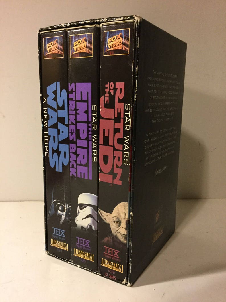 Vintage Star Wars TRilogy VHS Tapes 3 pack w/ case cover Etsy
