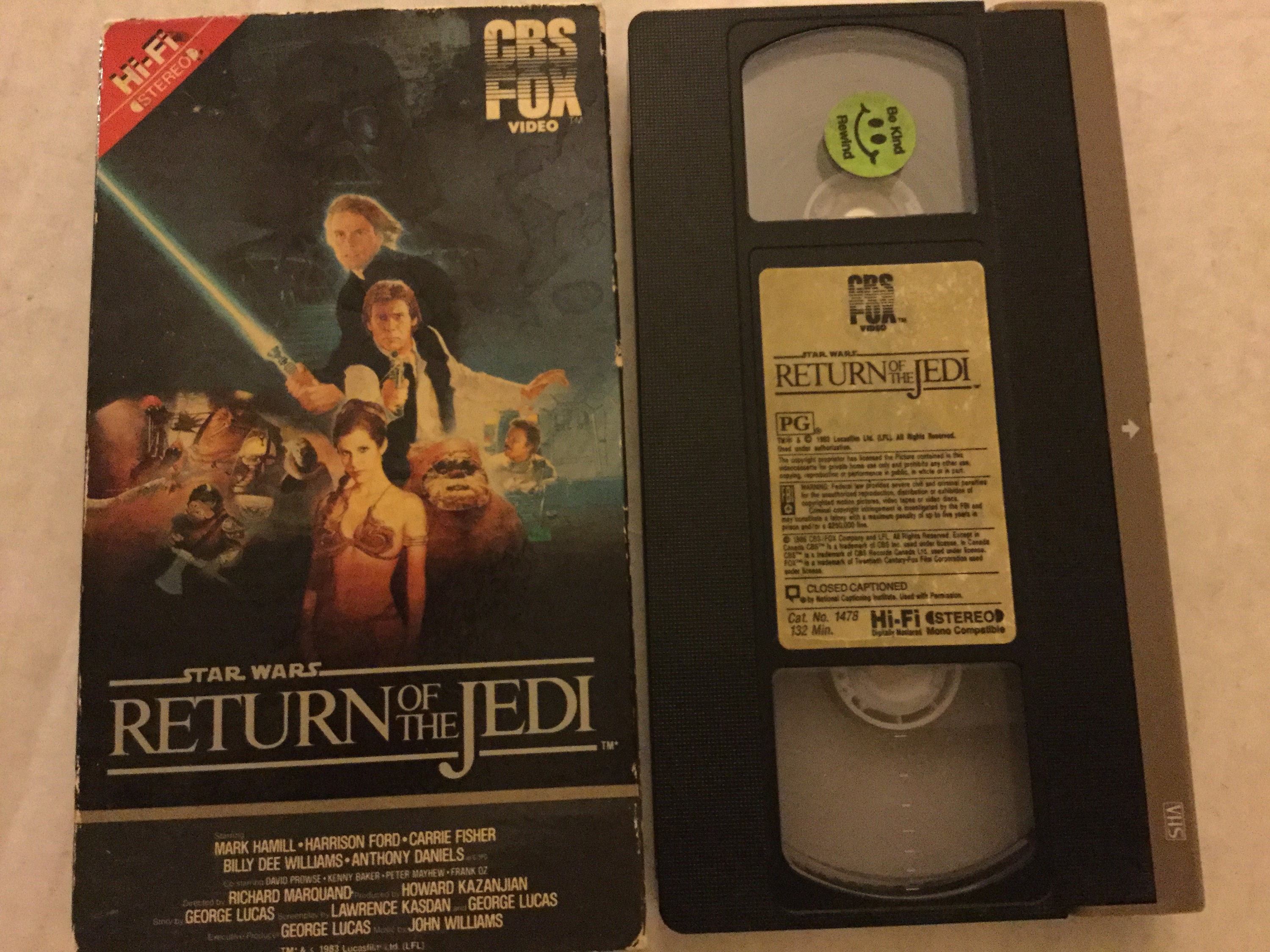 Vintage Star Wars Return of the Jedi VHS Tape 1980's 1st