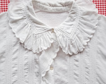 Antique White Ruffle Blouse