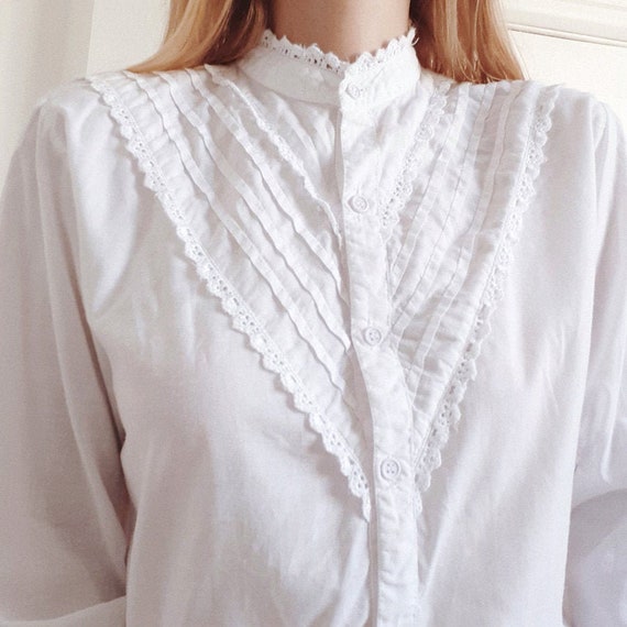 Frilly White Cotton Blouse