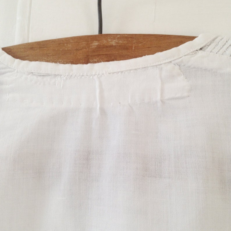 French Frilled Antique Blouse White Cotton Ruffle Shirt