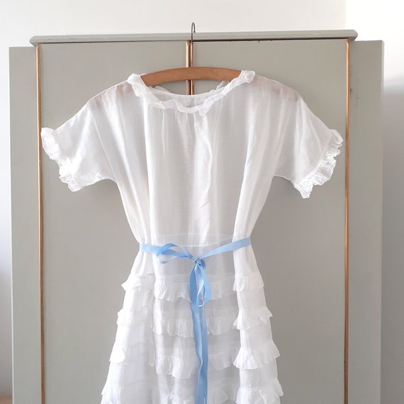 Antique White Cotton Frilly Dress / Blouse