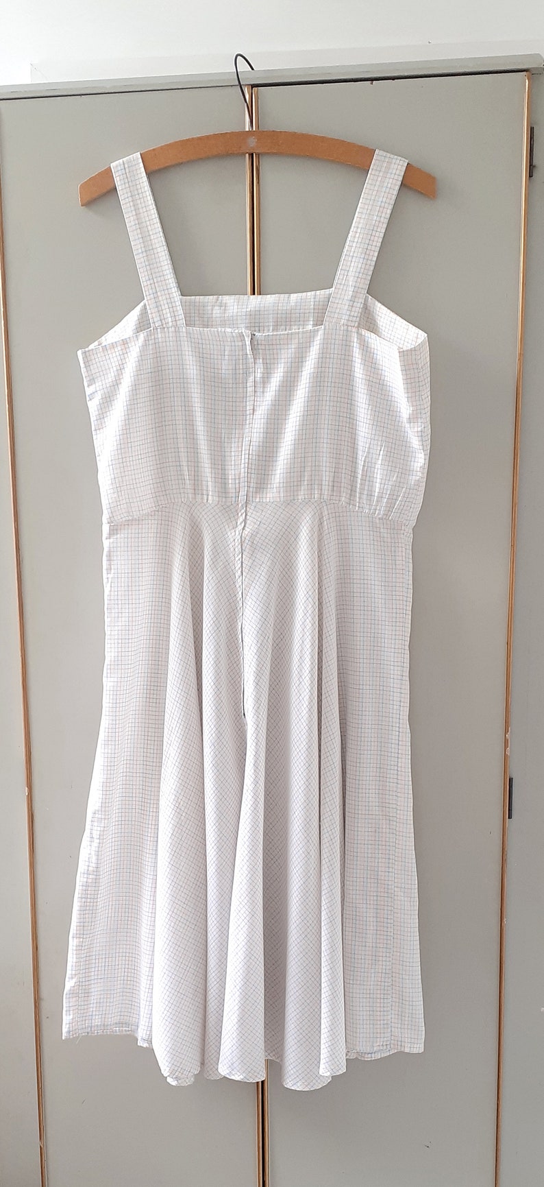 Simple Strappy 70s Check Dress