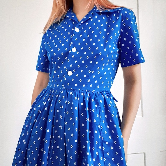 50s Diamond Shirt Dress