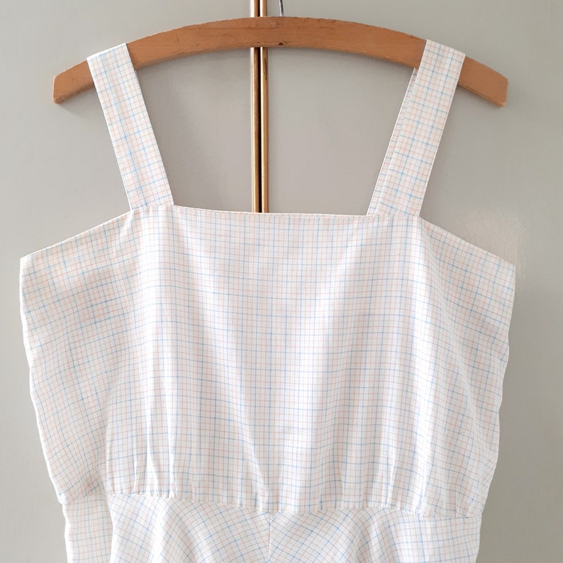Simple Strappy 70s Check Dress
