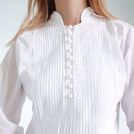 Pleated White Cotton Dress
