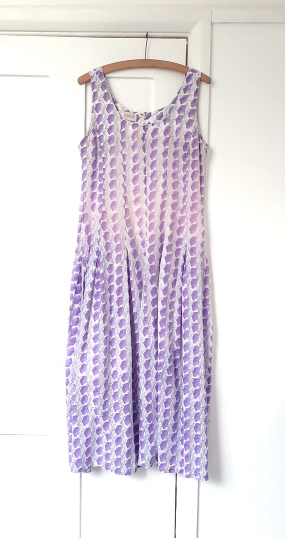 Anokhi Lilac Indian Block Print Dress