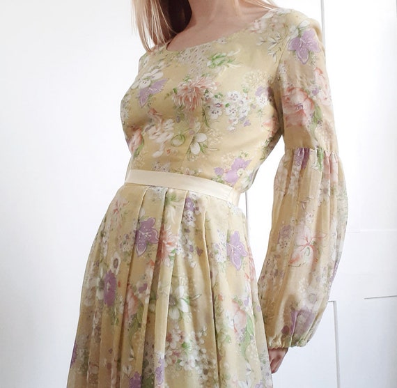 Yellow Floral Long Prairie Dress