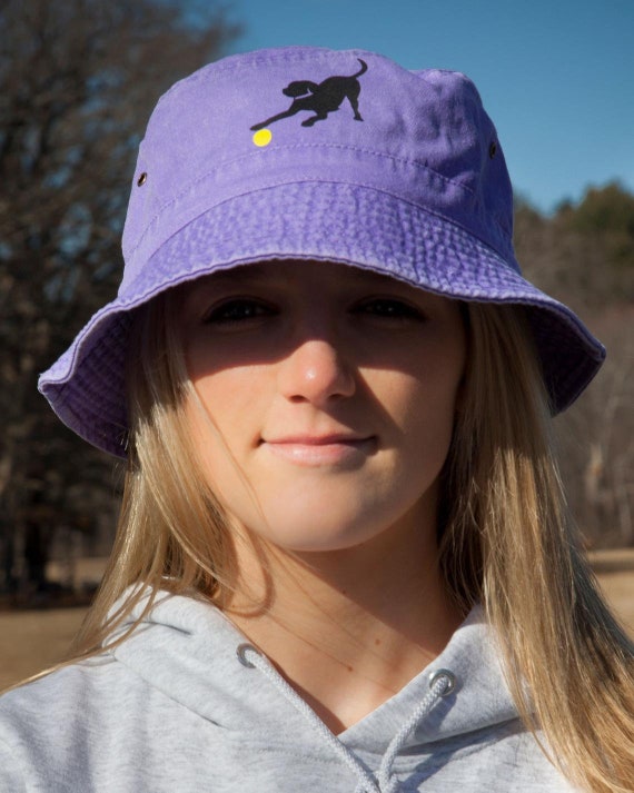 Adult Purple Labrador Bucket Hats Black 