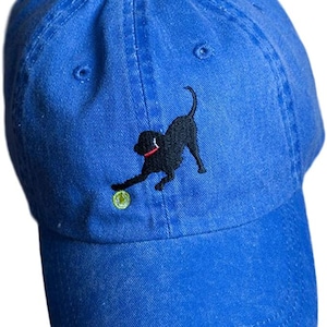 Embroidered Washed Denim Labrador Hats w/ Black, Yellow and Chocolate Labs -Ball Caps for Women - Baseball Cap & Accessories - Hats for Men