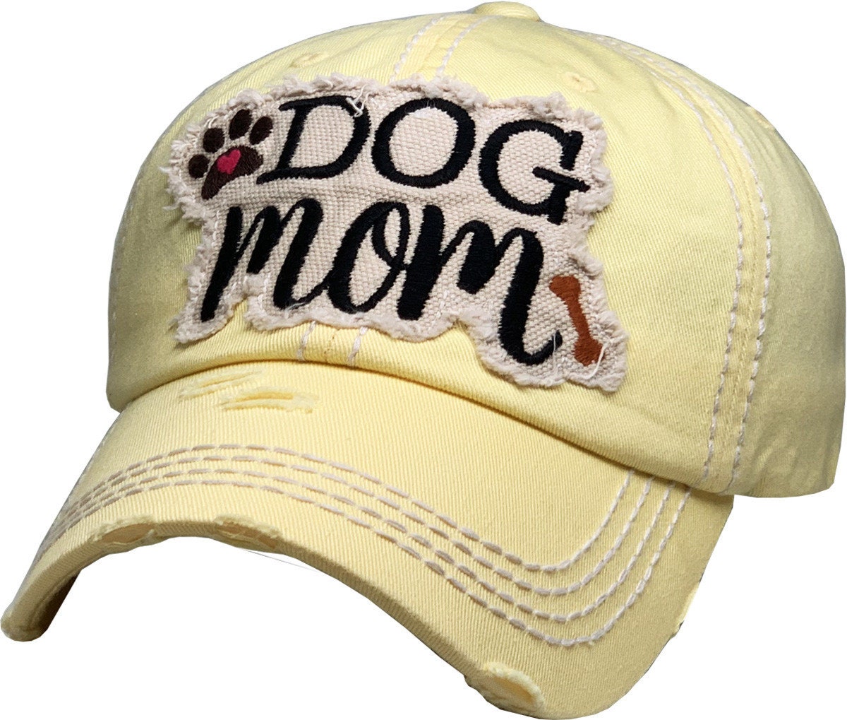 Embroidered Vintage Distressed Dog Mom Hats Sun Hats for Etsy