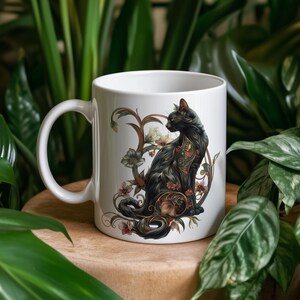 Coffee Mug for Cat Lovers with Vintage Gothic Victorian Art - Aesthetic Dopamine Decor and Unique Gift for Cozy Spaces or Desk Style