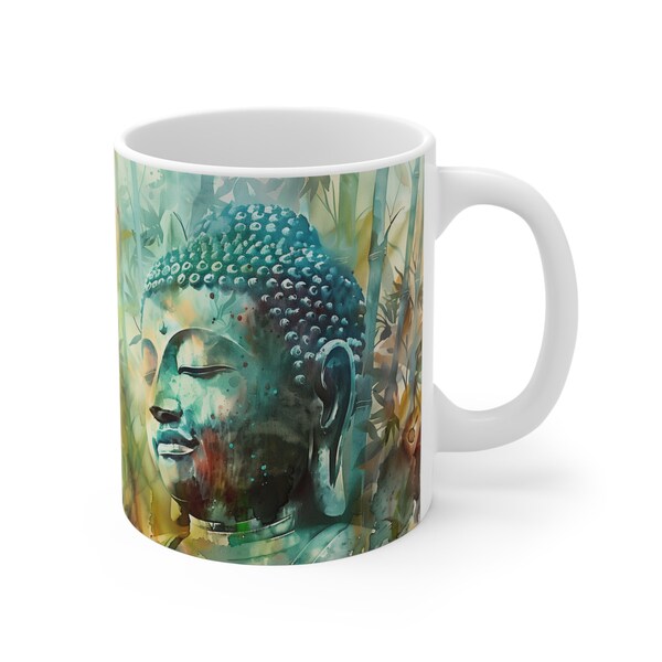 Coffee Mug: Buddha Zen Watercolor - Serenity in Every Sip, Tea Cup