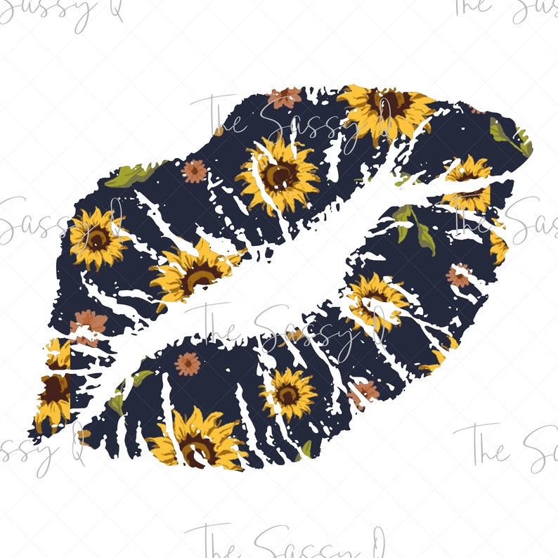 Sunflower lips sublimation transfer Etsy