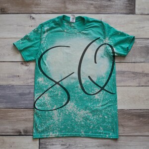 Gildan 64000 Bleached Mockup Heather Seafoam